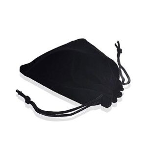 bluecell pack of 20pcs 3" x 4" velvet drawstring cloth jewelry / gift / headphones bag / pouches (black)