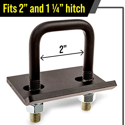 Mission Automotive - Heavy Duty Trailer Hitch Stabilizer - Anti Rattle Clamp for 1.25 to 2 Inch Hitches - Easy-Install, No-Rust Tightener for Towing and Trailers