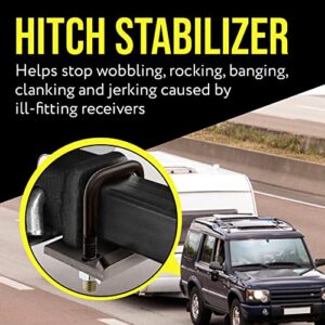 Mission Automotive - Heavy Duty Trailer Hitch Stabilizer - Anti Rattle Clamp for 1.25 to 2 Inch Hitches - Easy-Install, No-Rust Tightener for Towing and Trailers