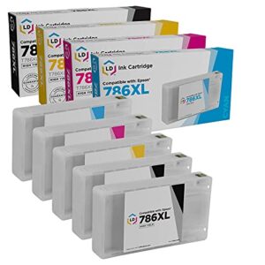 ld products remanufactured replacements for epson 786xl high yield ink cartridges (2 t786xl120 black, 1 t786xl220 cyan, 1 t786xl320 magenta, 1 t786xl420 yellow, 5-pack)