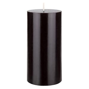 mega candles 1 pc unscented black round pillar candle, hand poured premium wax candles 3 inch x 6 inch, home décor, wedding receptions, baby showers, birthdays, celebrations, party favors & more