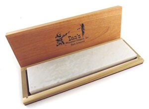 genuine arkansas hard (fine) knife sharpening bench stone whetstone 8" x 2" x 1/2" in wood box fab-82-c