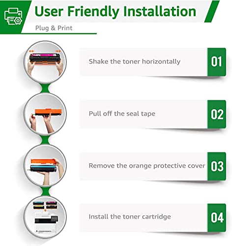 GREENSKY Compatible Toner Cartridge Replacement for HP 125A CB540A CB541A CB542A CB543A Color Laserjet CM1312 MFP CM1312nfi CP1215 CP1515n CP1518ni Printer (Black, Cyan, Yellow, Magenta, 4-Pack)