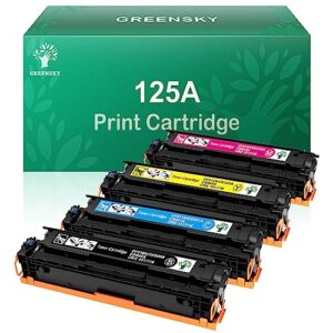 greensky compatible toner cartridge replacement for hp 125a cb540a cb541a cb542a cb543a color laserjet cm1312 mfp cm1312nfi cp1215 cp1515n cp1518ni printer (black, cyan, yellow, magenta, 4-pack)