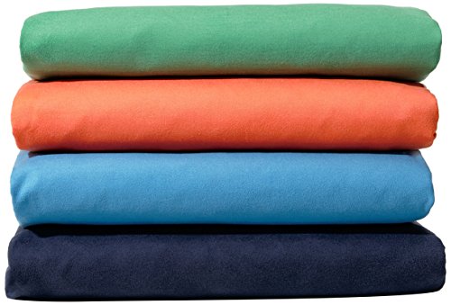 Amazon Basics Microfiber Towel Set (1 Bath & 1 Hand Towel), Black/Blue