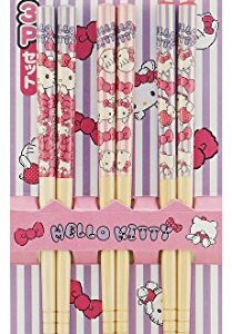 Helo Kitty Bamboo Chopsticks 3 pcs set