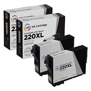 ld products remanufactured replacement for epson 220xl ink cartridges 220 xl t220xl120 high yield (black, 2-pack) for xp-320, xp 420, xp-424, workforce wf-2630, wf-2650, wf2660, wf-2750, wf-2760