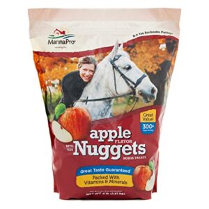 manna pro bite-size nuggets for horses – horse training treats – apple flavored treats – 4 pounds