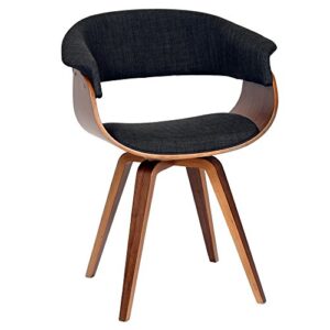 armen living summer chair in charcoal fabric and walnut wood finish, 31" x 25" x 22"