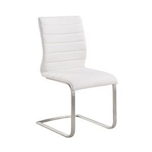 armen living fusion dining chair, 37" x 18" x 22", white
