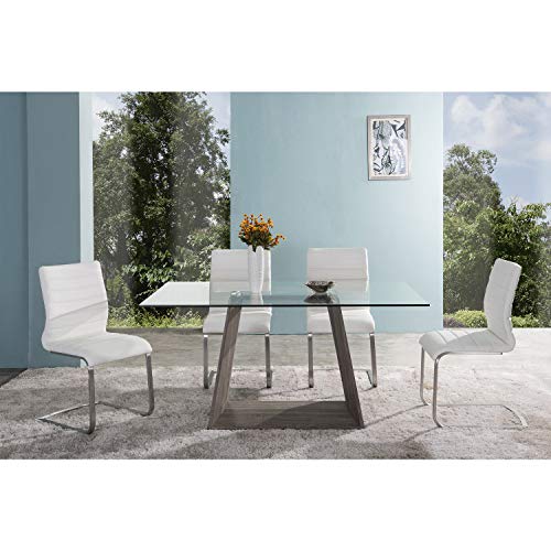 Armen Living Fusion Dining Chair, 37" x 18" x 22", White