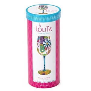 Lolita You’re the Best Painted Artisan Wine Glass, 444 liters