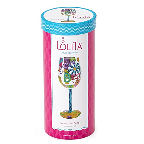 Lolita You’re the Best Painted Artisan Wine Glass, 444 liters
