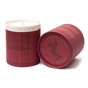 isle of skye candle company raspberry and white ginger scottish range boxed candle, white by isle of skye candle company