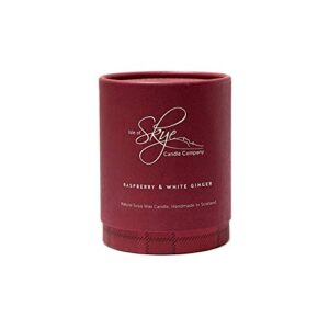 Isle of Skye Candle Company Raspberry and White Ginger Scottish Range Boxed Candle, White by Isle of Skye Candle Company