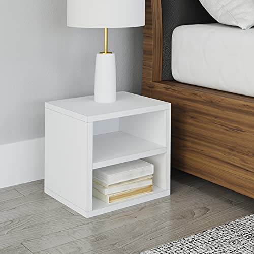 Way Basics Modular Connect Cube Cubby Storage, Stackable Closet Organizer Display Shelf (Tool-Free Assembly and Uniquely Crafted from Sustainable Non Toxic zBoard Paperboard), White, 13.4"x12.6"x11.2"