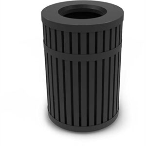 commercial zone products 728001 parkview 3 steel trash bin,blk,45 gal.