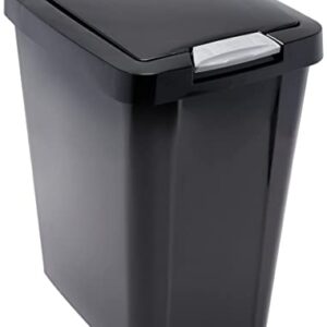 Sterilite 10439004 7.5 Gallon Black Plastic TouchTop Wastebasket