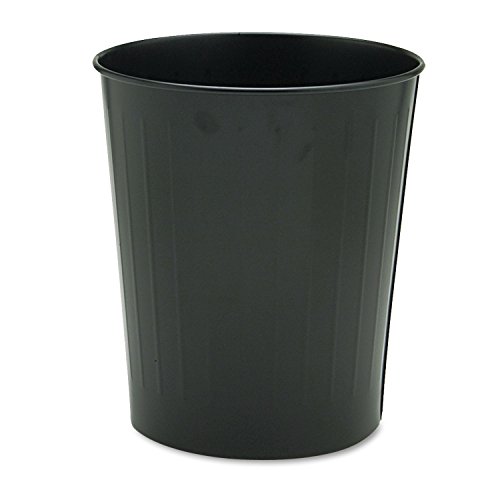 Safco 9604BL Round Wastebasket Steel 23.5qt Black