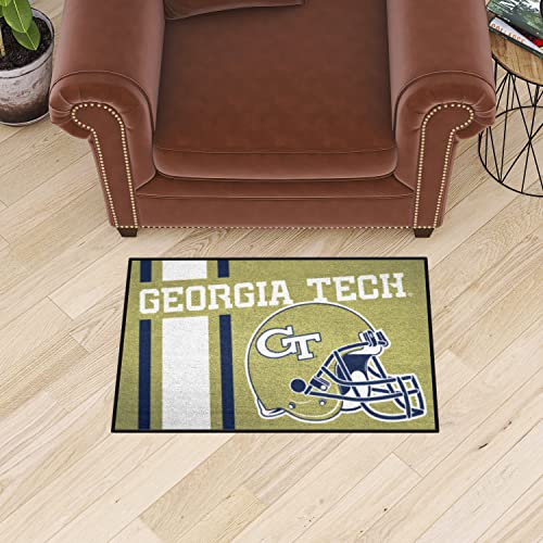 FANMATS 18741 Georgia Tech Yellow Jackets Starter Mat Accent Rug - 19in. x 30in. | Sports Fan Home Decor Rug and Tailgating Mat Uniform Design