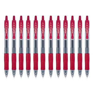 31247 pilot g2-7 retractable gel roller pen - fine pen point type - 0.7 mm pen point size - burgundy ink - translucent barrel - 12 / dozen