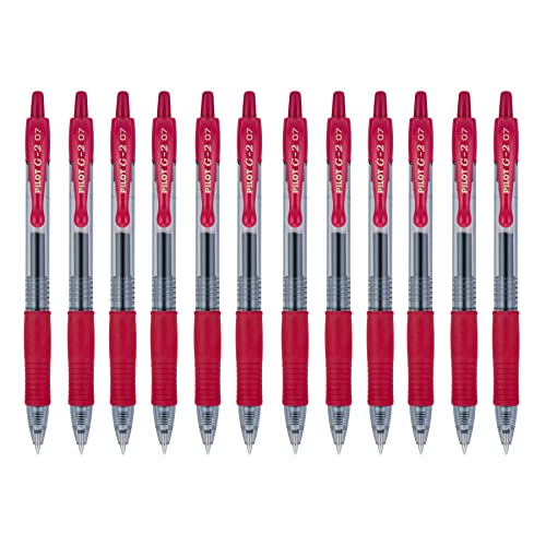 31247 Pilot G2-7 Retractable Gel Roller Pen - Fine Pen Point Type - 0.7 mm Pen Point Size - Burgundy Ink - Translucent Barrel - 12 / Dozen