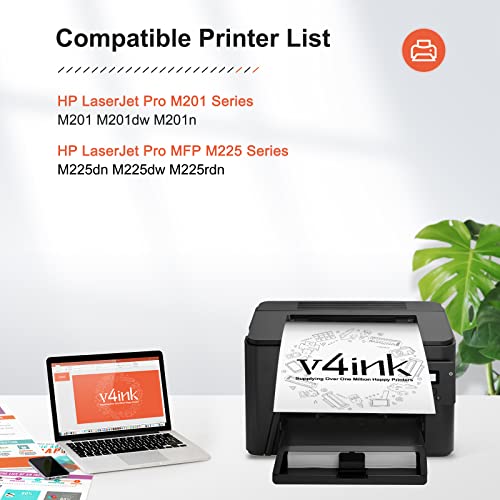 v4ink 4 Packs Compatible CF283X Toner Cartridge Replacement for HP 83X 83A CRG-137 for use in HP Laserjet Pro M201 M201dw M201n MFP M225 M225dn M225dw M225rdn Series Printer