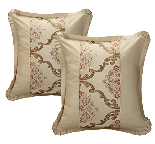 Chic Home - CS4610-AN 9 Piece Aubrey Decorator Upholstery Comforter Set and Pillows Ensemble, King, Beige