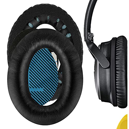 Geekria QuickFit Replacement Ear Pads for Bose QuietComfort 25, QC25, SoundLink Around Ear Headphones Ear Cushions, Headset Earpads, Ear Cups Cover Repair Parts (Black)