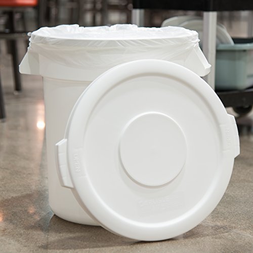 Carlisle FoodService Products 34101102 Bronco Round Waste Bin Food Container Lid, 10 Gallon, White