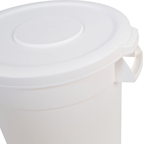 Carlisle FoodService Products 34101102 Bronco Round Waste Bin Food Container Lid, 10 Gallon, White