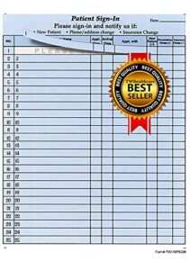 patient sign-in sheets, 8-1/2 x 11 (blue) carbonless form (3,125 patient labels) hipaa compliant - form # twi-wpsgn