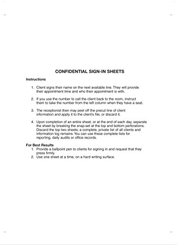 Patient Sign-in Sheets, 8-1/2 X 11 (Blue) Carbonless Form (3,125 Patient Labels) HIPAA Compliant - Form # TWI-WPSGN