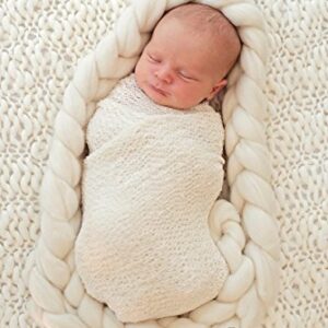 Long Merino Wool Braids, Newborn Photography Photo Prop