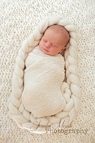 Long Merino Wool Braids, Newborn Photography Photo Prop