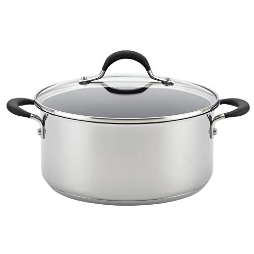 Circulon - 78005 Circulon Momentum Stainless Steel Nonstick Casserole Dish/ Casserole Pan / Dutch Oven with Lid - 5 Quart, Silver