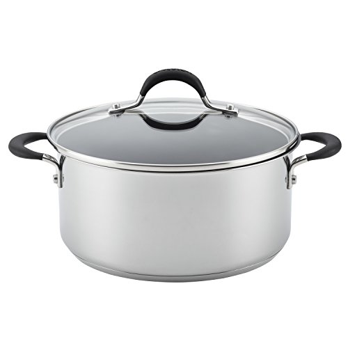 Circulon - 78005 Circulon Momentum Stainless Steel Nonstick Casserole Dish/ Casserole Pan / Dutch Oven with Lid - 5 Quart, Silver