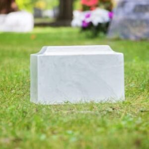 Carrera Classic Cultured Marble Cremation Urn for Ashes, Gray Urn, Grey, Adult Sized Cremation Urn for Human Ashes, Ground Burial, Home Memorial and Funeral Cremation Urn