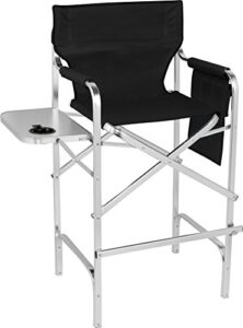 trademark innovations director's chair, aluminum, black