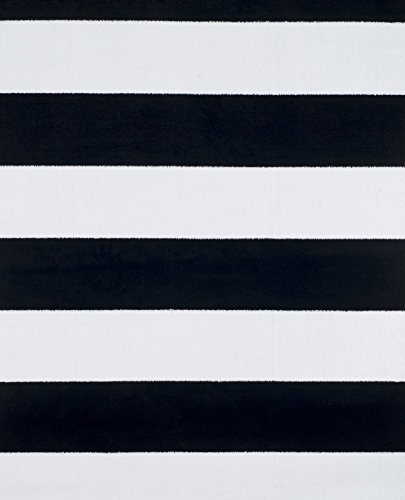 Lavish Home Breton Stripe Area Rug, 5' by 7'7", Black/White