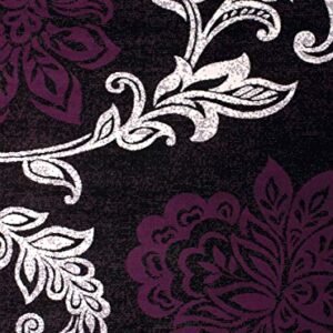 United Weavers Dallas Trousseau Accent Rug - Plum, 2x3, Contemporary Indoor Polypropylene Rug with Floral Pattern, Jute Backing