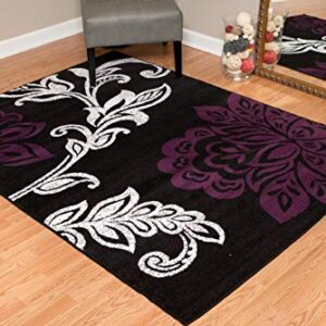 United Weavers Dallas Trousseau Accent Rug - Plum, 2x3, Contemporary Indoor Polypropylene Rug with Floral Pattern, Jute Backing