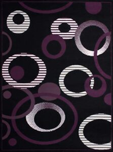 united weavers dallas hip hop runner rug – plum, 2x8 runner, modern indoor area rug with jute backing, circular geometric design