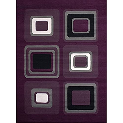 United Weavers of America, Dallas Collection, Area Rug, Indoor, Polypropylene, Jute Backing, Stain Resistant, Modern, Lilac, Geometric Pattern, Rectangular, 5'3" x 7'2"