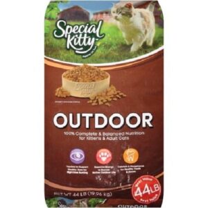 special kitty outdoor 44 lbs bag of dry cat food, serve them only the best food, wholesome ingredients that supports their health, tastes delicious, provides extra energy for that active outdoor life