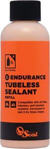 orange seal endurance formula bicycle tire sealant for road, mountain bike, cx, bmx, and tri bikes (4 oz)