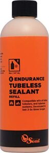 orange seal endurance formula bicycle tire sealant for road, mountain bike, cx, bmx, and tri bikes (8oz)