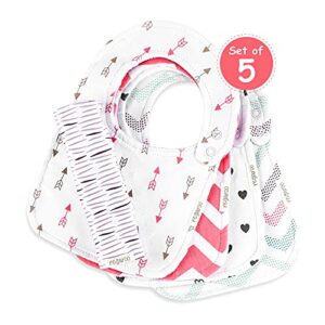 Regaroo - All-Around Waterproof Cotton-Lined Baby Bibs, Baby Essentials for Baby Clothes Protection, Unisex Baby Stuff, Baby Products, Bright and Fancy (5-Pack)