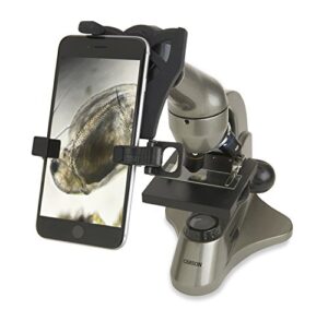 carson beginner 40x-400x student compound microscope with universal smartphone digiscoping adapter (ms-040sp)