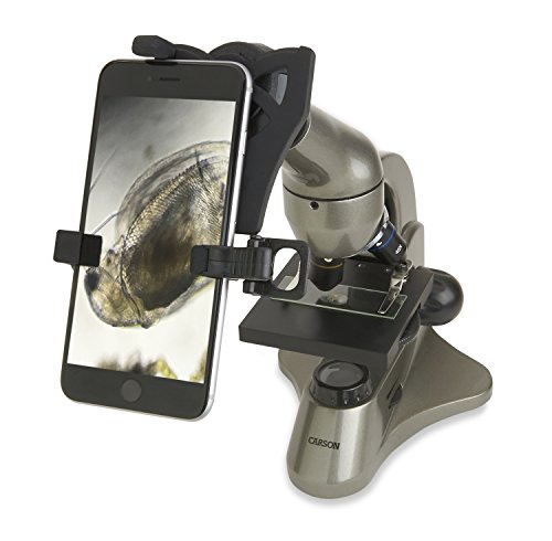 Carson Beginner 40x-400x Student Compound Microscope with Universal Smartphone Digiscoping Adapter (MS-040SP)